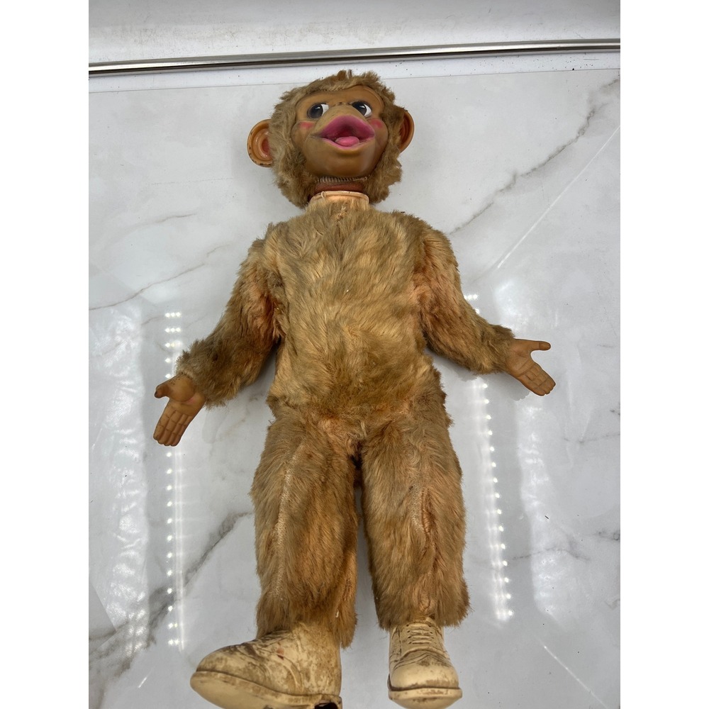 Vintage Zippy the Monkey Plush Rubber Face Doll Mid Century Toy Collectible